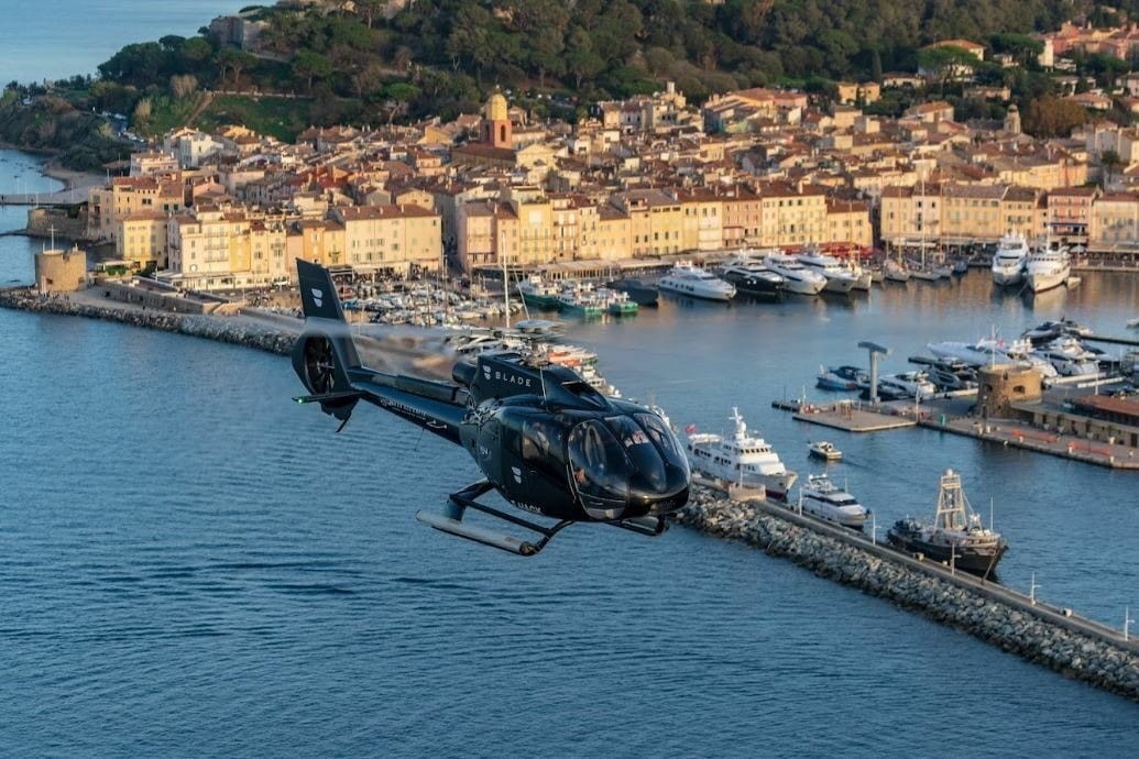 Helicopter ride flying over Saint-Tropez